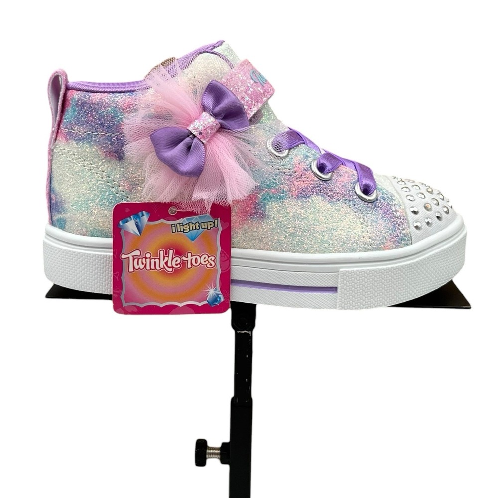 Skechers Twinkle Sparks Toddler Girls Slip-on Shoes Size 8 Lavender Purple Pink